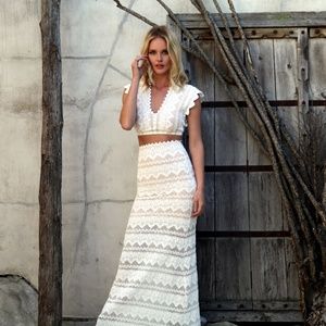 Nightcap Sierra Lace Maxi Skirt BLACK/BLACK